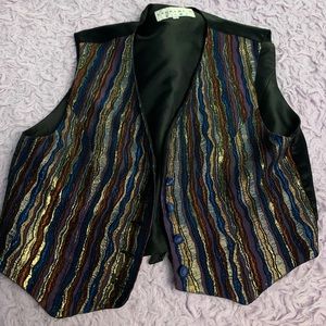 Purple and blue striped vest